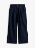 Denim Pleated Mid Rise Loose Straight Leg Jeans  Women