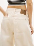 Denim Pleated Mid Rise Loose Straight Leg Jeans  Women