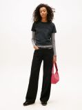 Black Regular Tonal Logo Crew Neck T-Shirt  Women