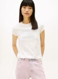White Tonal Tommy Flag T-Shirt  Women