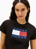 Black Tonal Tommy Flag T-Shirt  Women