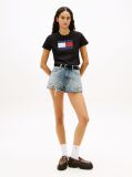 Black Tonal Tommy Flag T-Shirt  Women
