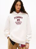 White 1985 Flock Logo Oversized Hoody  Women