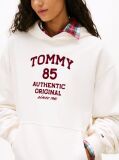 White 1985 Flock Logo Oversized Hoody  Women