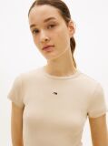 Beige Flag Slim Ribbed Mini Bodycon Dress  Women