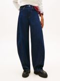 Denim Mid Rise Twisted Tapered Barrel Leg Jeans  Women