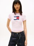 Pink Wavy Flag Jersey Slim T-Shirt  Women