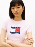 Pink Wavy Flag Jersey Slim T-Shirt  Women