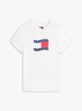 White Wavy Flag Jersey Slim T-Shirt  Women