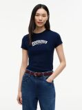 Μπλε T-Shirt Σε Στενή Γραμμή Με Λογότυπο  Γυναίκες