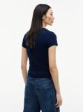 Μπλε T-Shirt Σε Στενή Γραμμή Με Λογότυπο  Γυναίκες