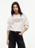 Άσπρο Fleece Φούτερ Σε Boxy Γραμμή Με Λογότυπο Και Κλασική Λαιμόκοψη  Γυναίκες