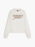 Άσπρο Fleece Φούτερ Σε Boxy Γραμμή Με Λογότυπο Και Κλασική Λαιμόκοψη  Γυναίκες