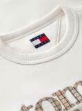 Άσπρο Fleece Φούτερ Σε Boxy Γραμμή Με Λογότυπο Και Κλασική Λαιμόκοψη  Γυναίκες