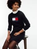 Black Sparkle Flag Badge Mini Jumper Dress  Women