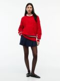 Red Pure Wool Cable Knit Oversized Jumper  Women
