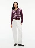 Multi Argyle Crew Neck Cardigan  Women