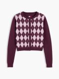 Multi Argyle Crew Neck Cardigan  Women