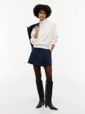 Blue Wool Blend Pleated A-Line Mini Skirt  Women