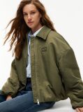 Πράσινο Τζάκετ Bomber Oversized Με Γιακά Από Συνθετική Γούνα  Γυναίκες