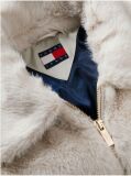 Beige Faux Fur Relaxed Zip-Thru Jacket  Women