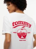 Άσπρο T-Shirt Με Κλασική Λαιμόκοψη Και Λογότυπο Στην Πλάτη  Γυναίκες