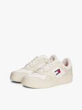 White Essential Retro Leather Basketball Trainers  Men
