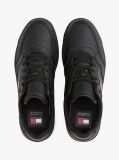 Black Retro Essential Leather Badge Trainers  Men
