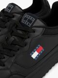 Μαύρο Δερμάτινα Sneakers Με Colour-Blocked Λεπτομέρεια  Άνδρες