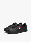 Μαύρο Δερμάτινα Sneakers Με Colour-Blocked Λεπτομέρεια  Άνδρες