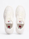 Beige Colour-Blocked Mixed Texture Trainers  Men