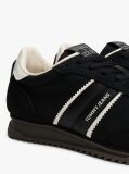 Black Retro Mixed Texture Serrated Trainers  Men