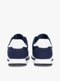 Blue Mixed Texture Contrast Heel Trainers  Men