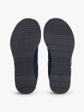 Blue Mixed Texture Contrast Heel Trainers  Men
