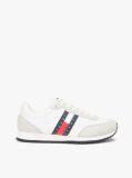 Beige Mixed Texture Contrast Heel Trainers  Men