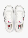 Beige Mixed Texture Contrast Heel Trainers  Men