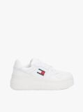 White Essential Retro Fine-Cleat Leather Flatform Trainers  Women