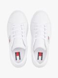 White Logo Embossed Contrast Trainers  Women