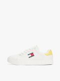 Yellow Logo Embossed Contrast Trainers  Women