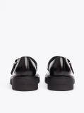 Black Leather Block Heel Mary Janes  Women