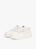 White Denim Platform Trainers  Women
