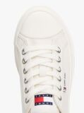 White Denim Platform Trainers  Women