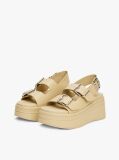 Beige Leather Platform Sandals  Women