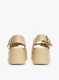 Beige Leather Platform Sandals  Women
