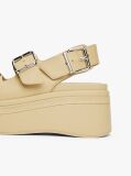 Beige Leather Platform Sandals  Women