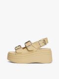 Beige Leather Platform Sandals  Women