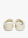White Padded Strap Platform Slides  Women