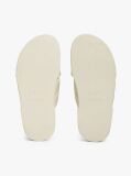 White Padded Strap Platform Slides  Women
