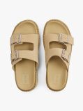 Beige Suede Double Strap Cleat Sandals  Women