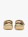 Beige Suede Double Strap Cleat Sandals  Women